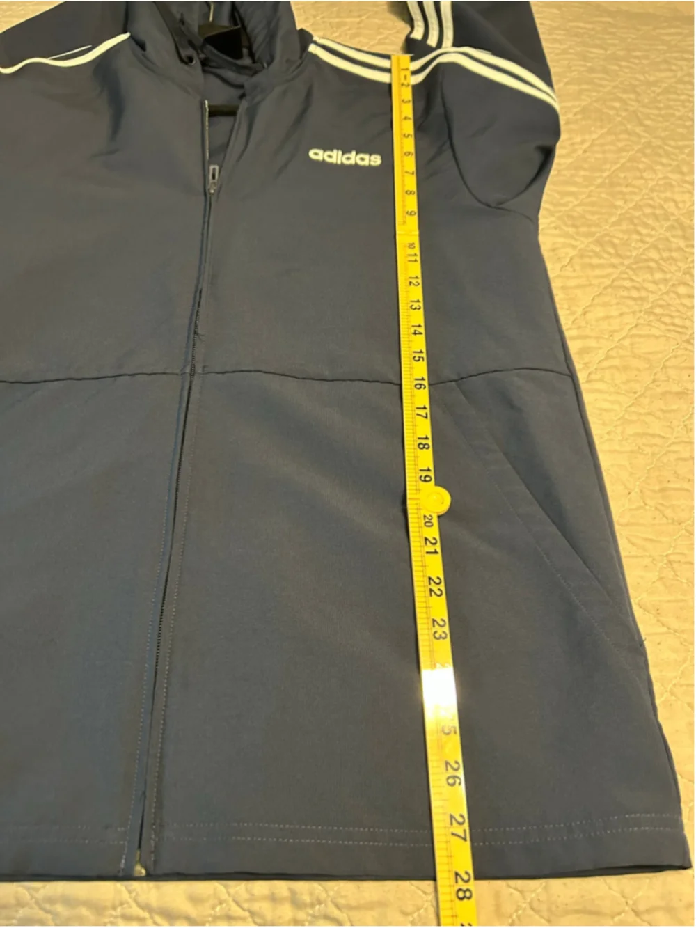 Adidas Men's Full-Zip Tracksuit Hoodie Navy White Size M Gym Sports